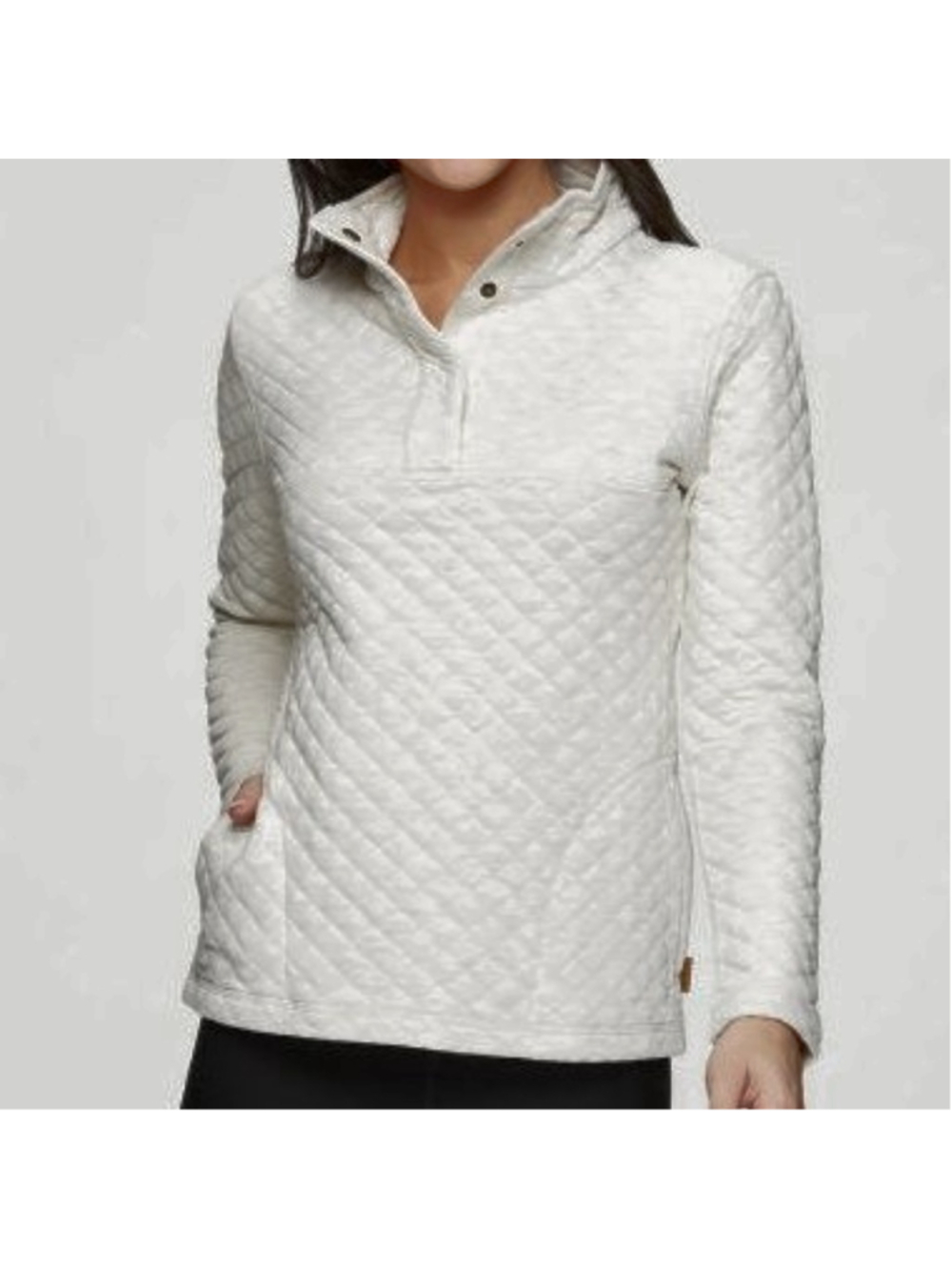 Avalanche Supply Co. Quilted 1/4 Snap Pullover - Grey - M - Gorpcore Granola
